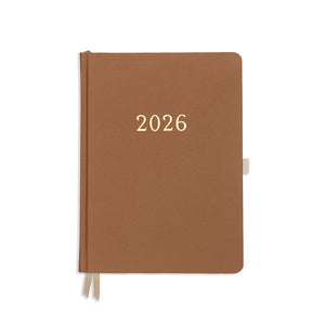 Daily Planner - Tan Real Leather