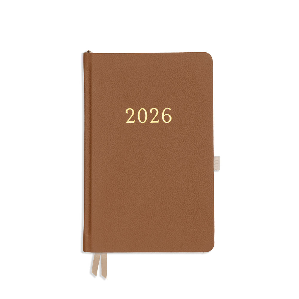 Weekly Planner - Tan Real Leather