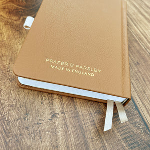 Academic Pocket Weekly Planner - Tan Real Leather