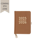 Academic Pocket Weekly Planner - Tan Real Leather