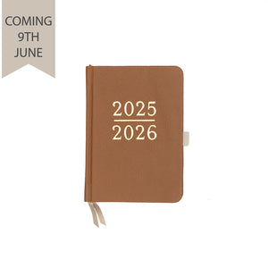Academic Pocket Weekly Planner - Tan Real Leather