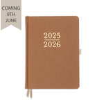 Academic Daily Planner - Tan Real Leather