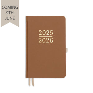 Academic Weekly Planner - Tan Real Leather