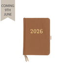 Pocket Weekly Planner - Tan Real Leather