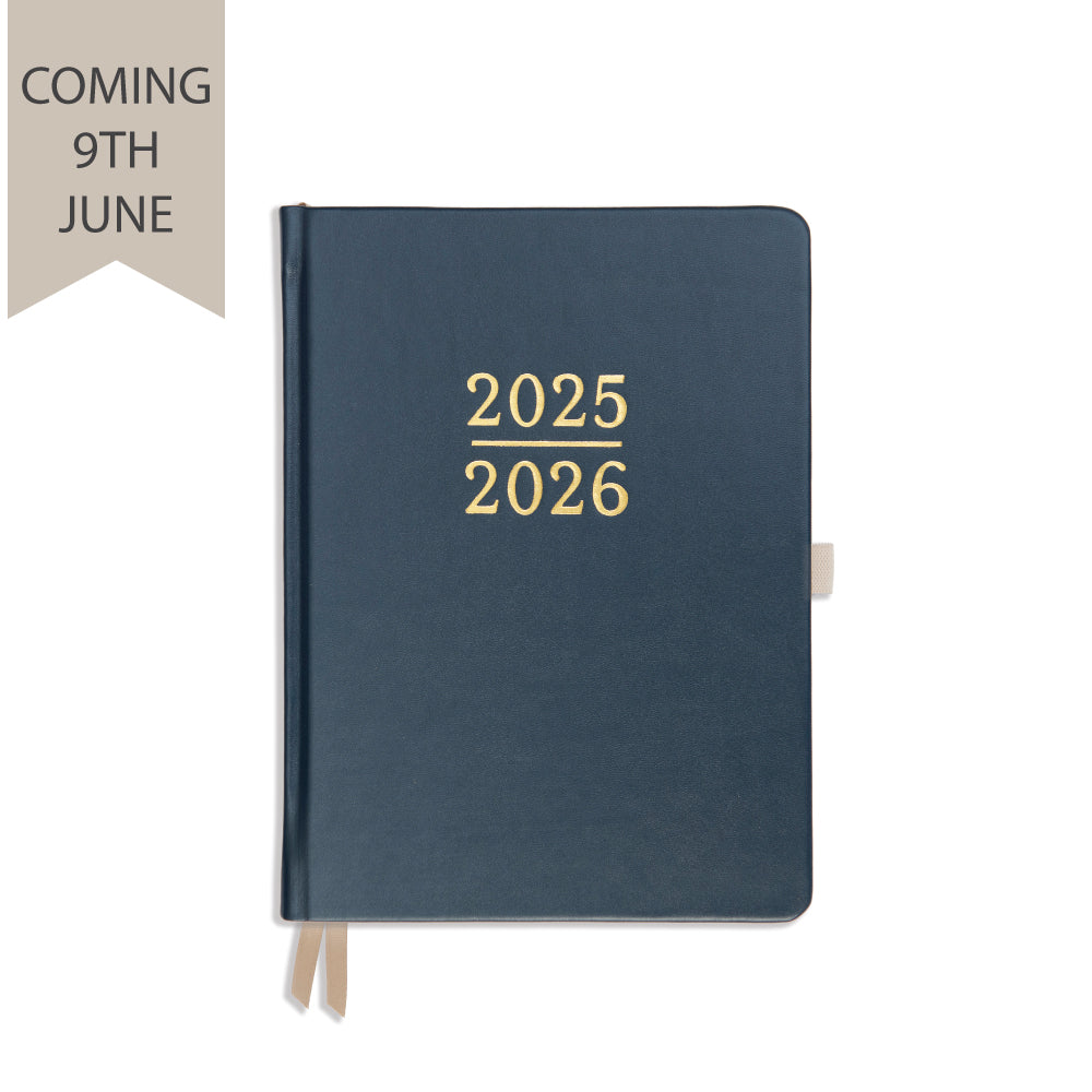 Academic Daily Planner - Navy Vegan Leather