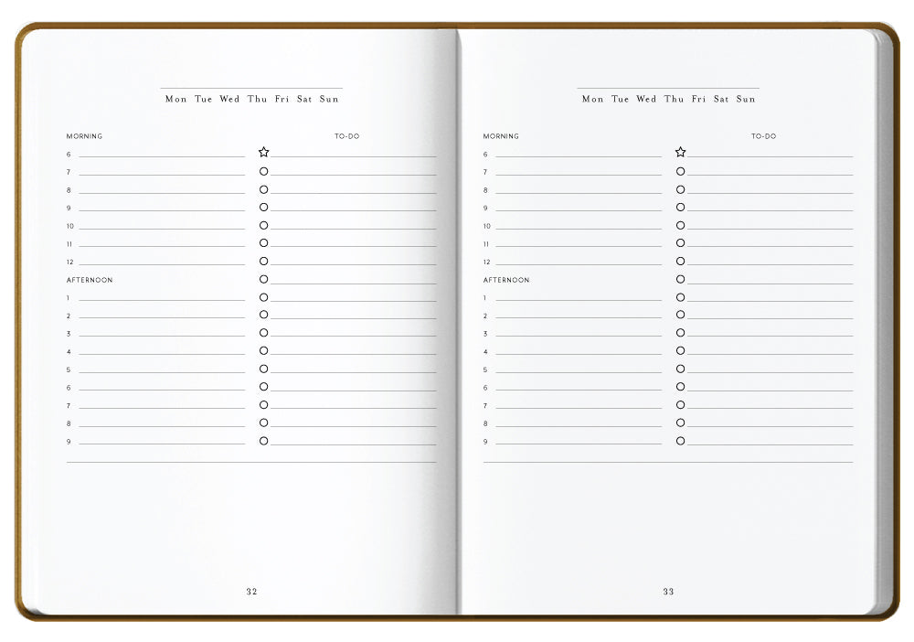 Undated Daily Planner - Tan
