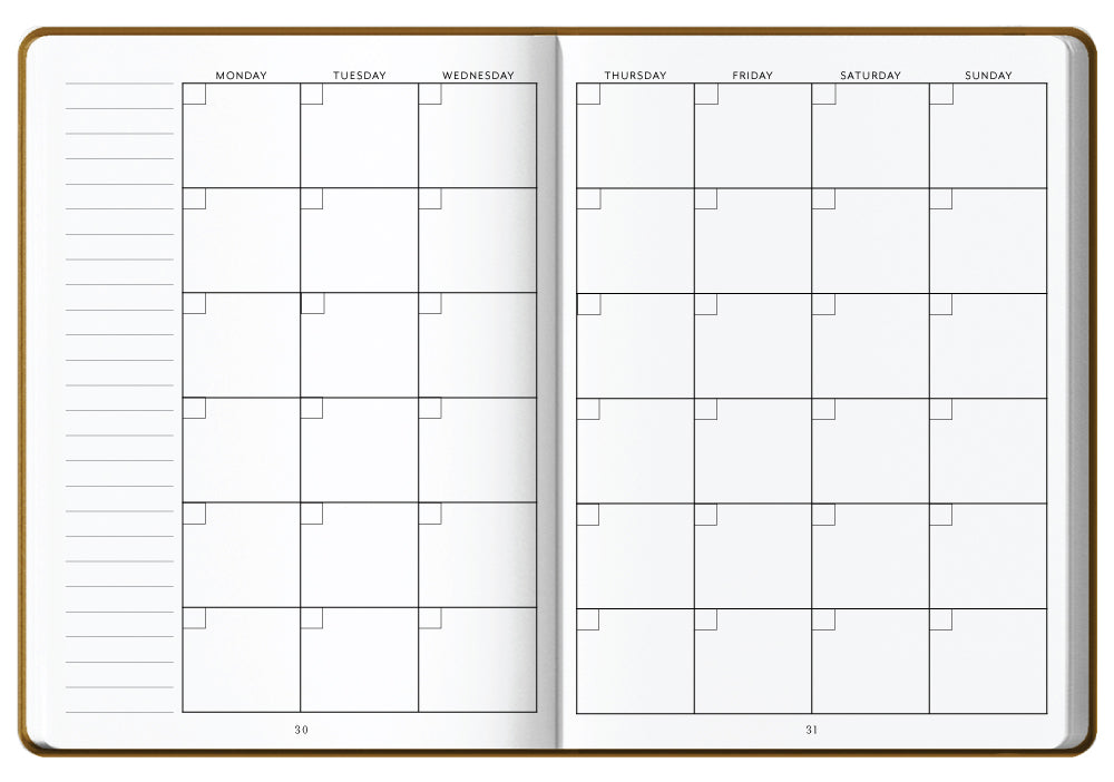 Undated Daily Planner - Tan