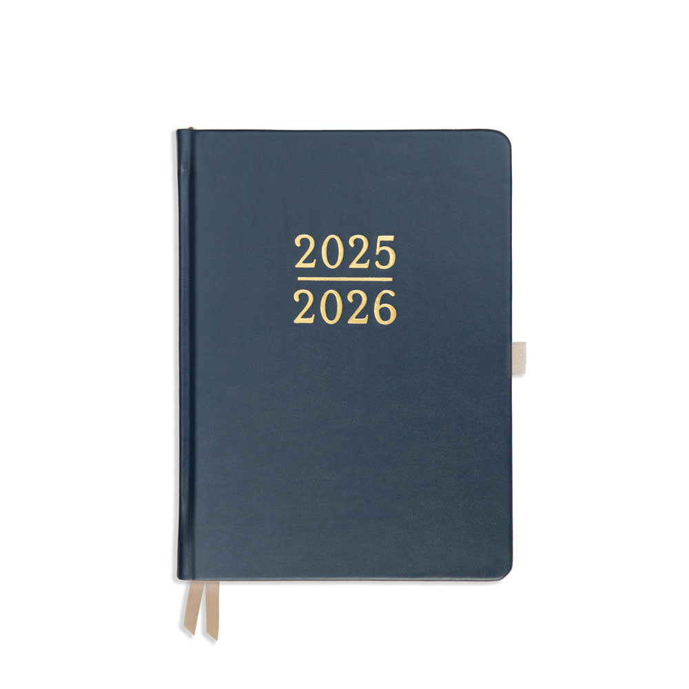 Academic Daily Planner - Navy Vegan Leather