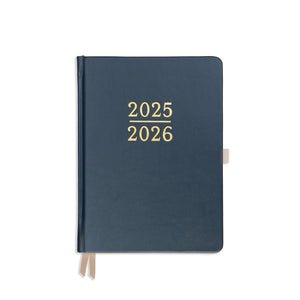 Academic Daily Planner - Navy Vegan Leather