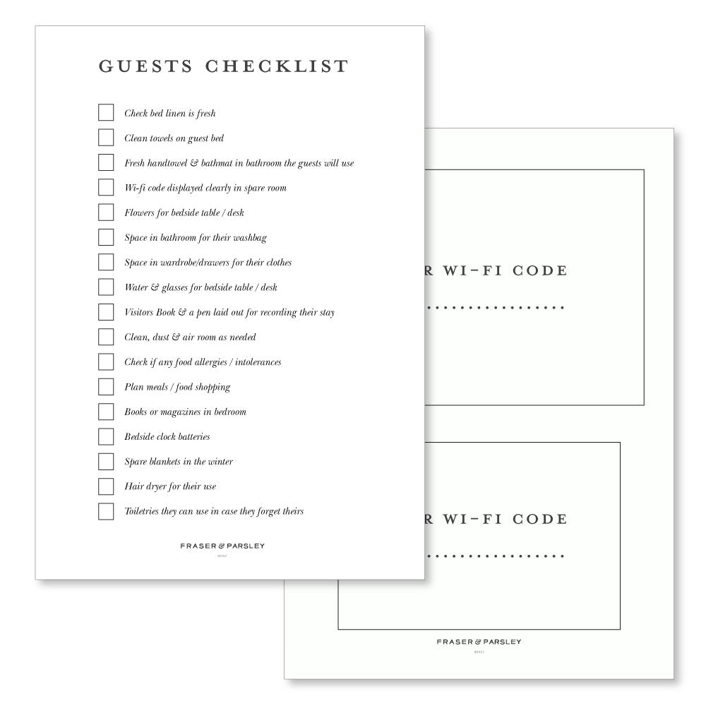 Guest Check List – Fraser & Parsley