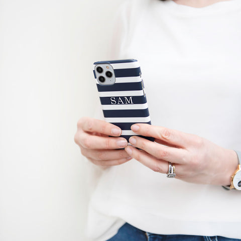 Navy Breton Stripe Phone Case