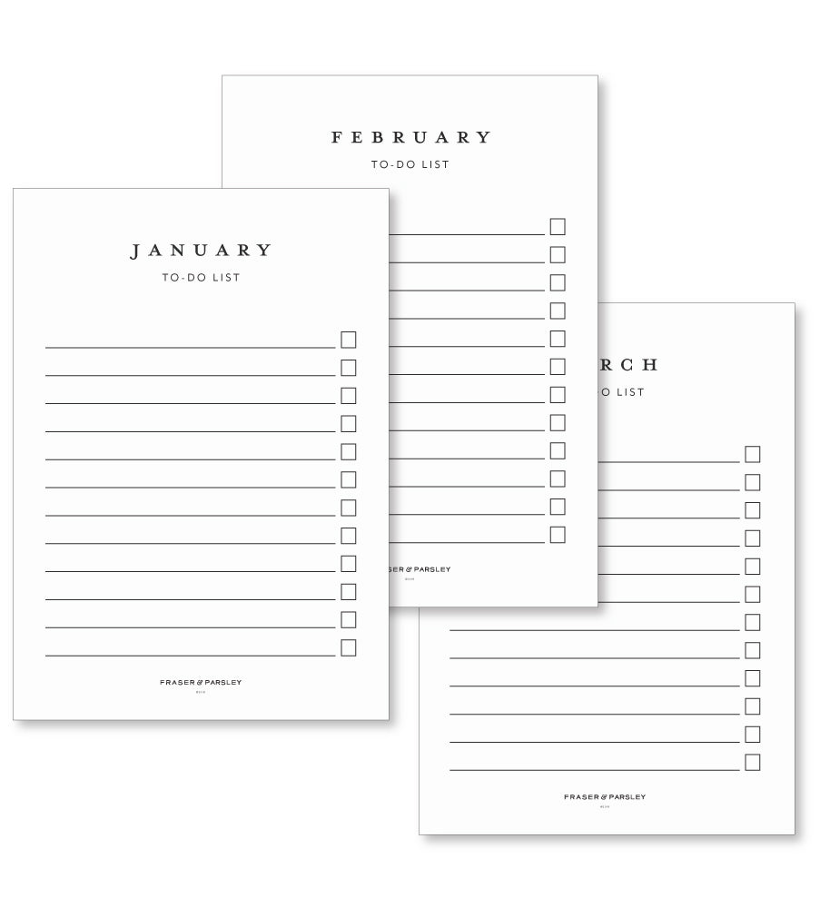 Monthly To-Do Lists