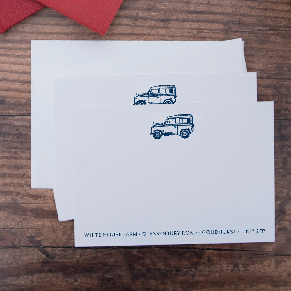 Land Rover Note Card Printable Land Rover | Note Cards {set of 10} – Fraser & Parsley